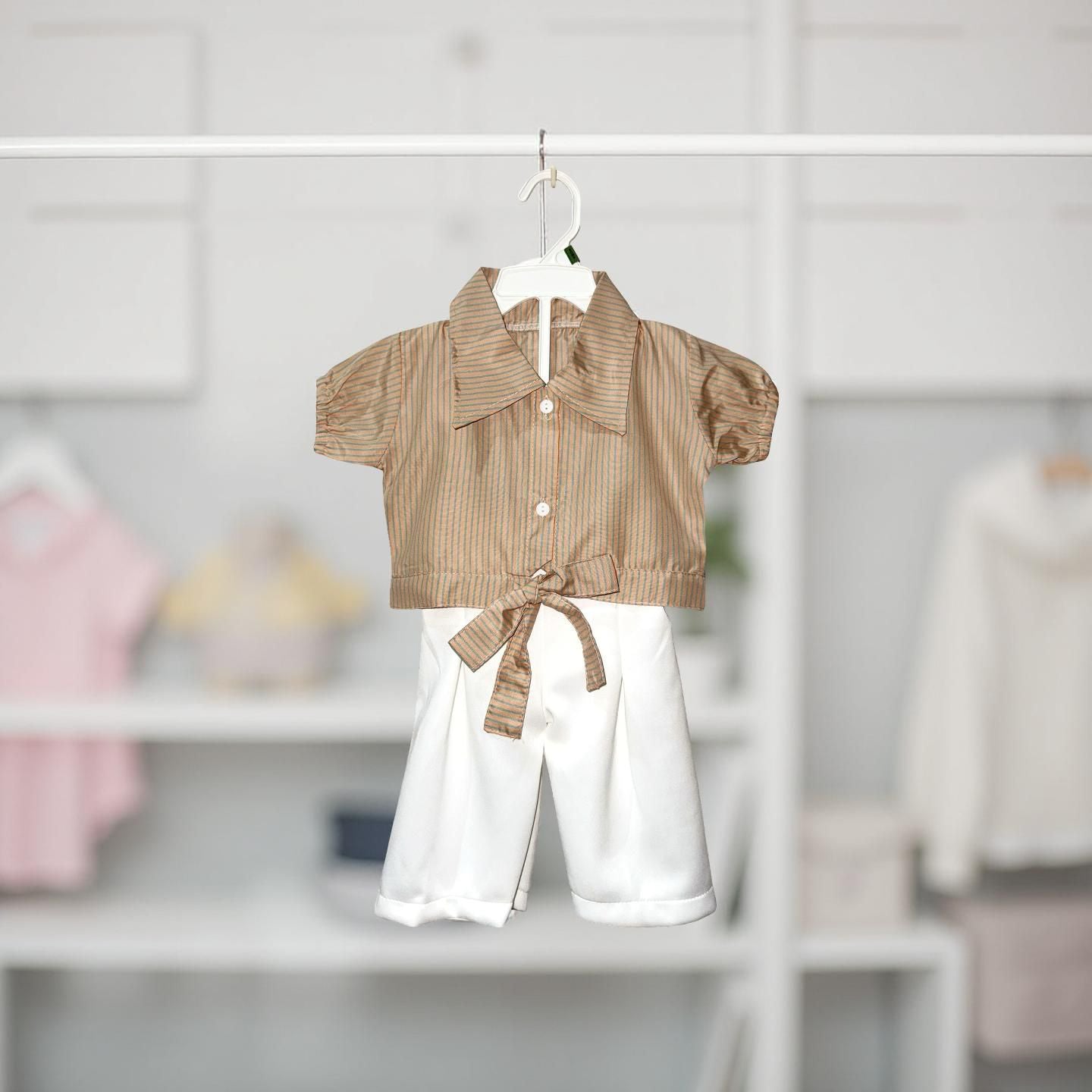 Shirt & White Pants Set