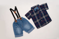 Flannel Shirt & Suspender Jeans Set thumbnail