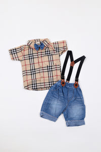 Flannel Shirt & Suspender Jeans Set thumbnail
