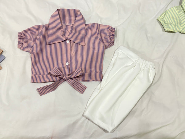 Shirt & White Pants Set