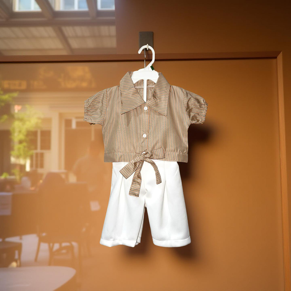 Shirt & White Pants Set