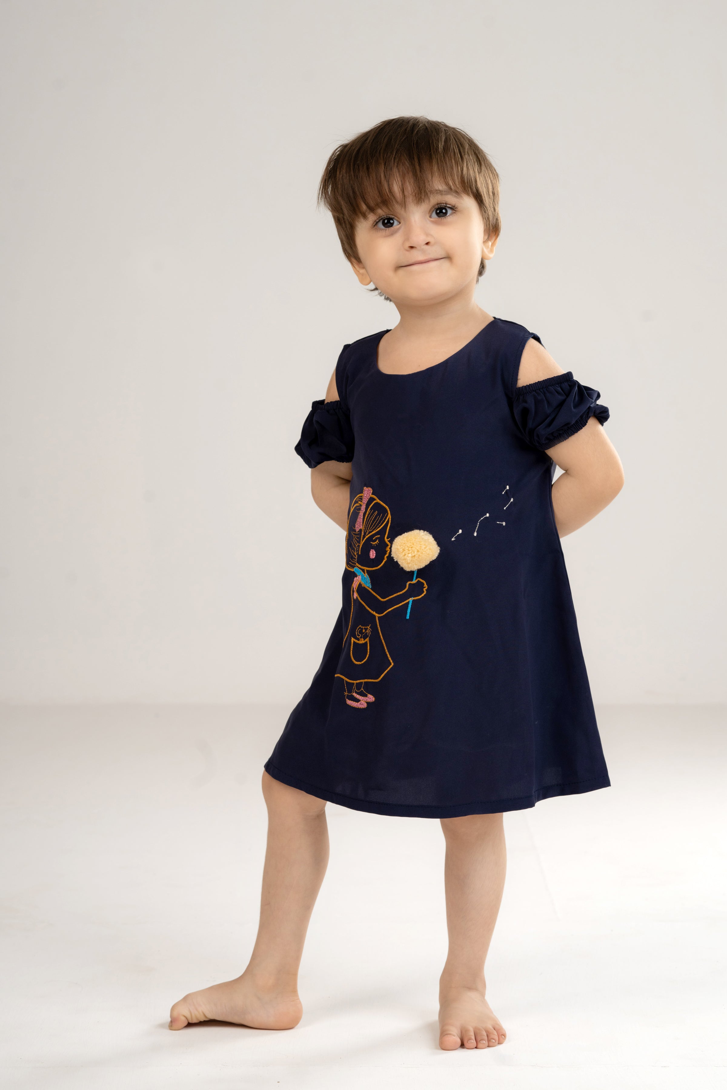 Sabrina Dress with Pompoms