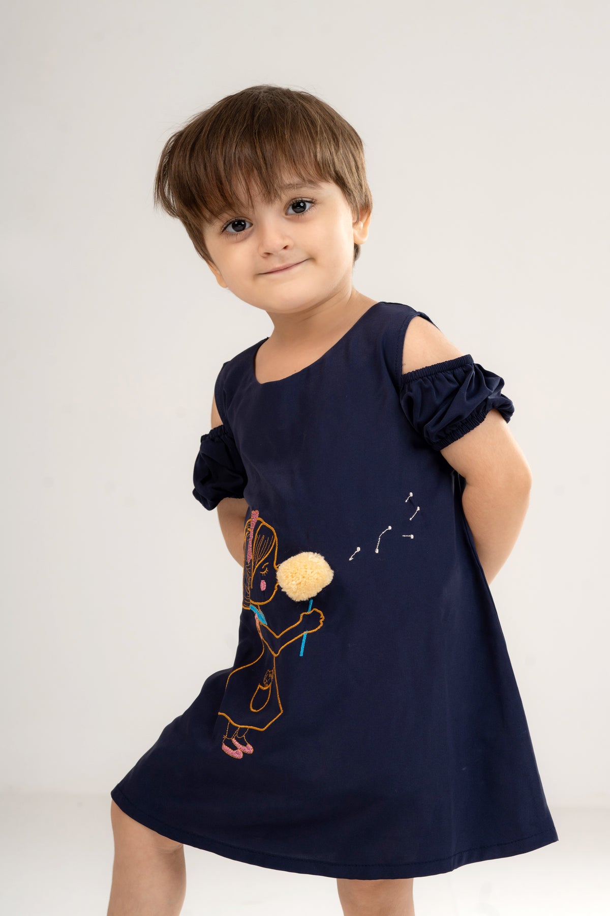 Sabrina Dress with Pompoms